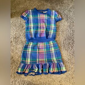 Ralph Lauren Plaid Kids Top with Matching Skirt